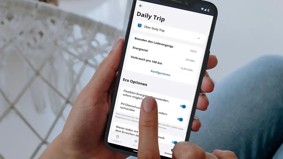 neue go-e App mit Daily Trip Modus