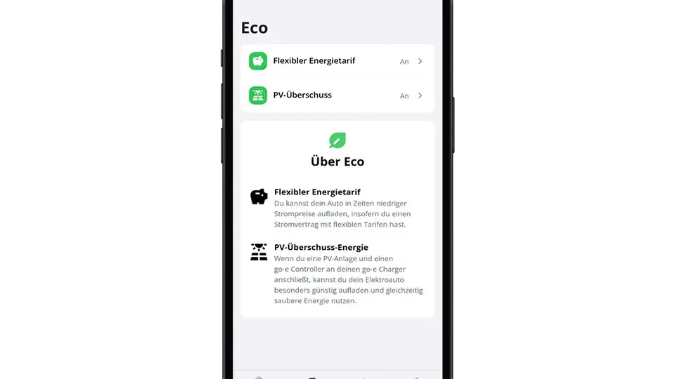 neue go-e App mit der Funktion PV-Ueberschussladen