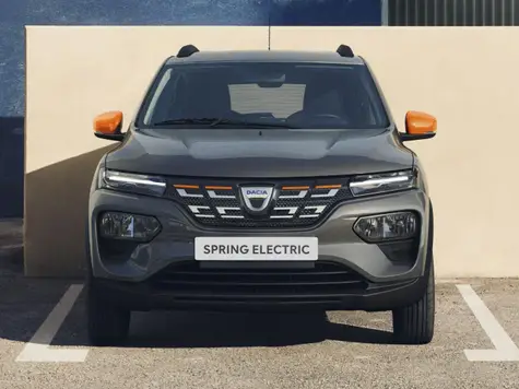 Dacia Spring Electric in der Farbe grau Frontansicht
